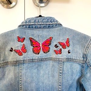Girls Butterfly Jean Jacket